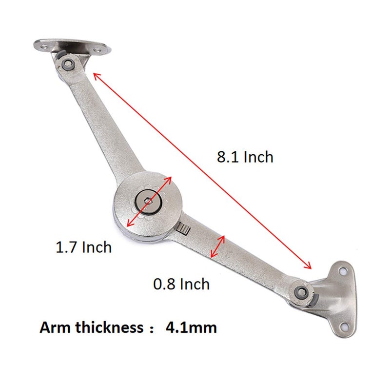 MOYODOR Lid Stay Hinge in Satin Nickel MOYODOR Folding Lid Hinge with Soft Close, Perfect for Toy Box/Kitchen/Wardrobe/Cabinet Door, 35lb (Modern Style 1pair) - Image 5